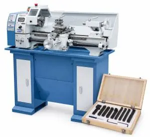 Tour à métaux Bernardo Profi 550WQV socle + Jeu de 9 outils à plaquette carbure 12x12 inclus