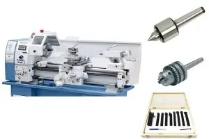 Tour à métaux électronique Bernardo Profi 550LZ, jeu de 9 outils, pointe tournante, mandrin inclus