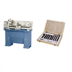Tour à métaux électronique Bernardo PROFI 750LZ socle + Jeu de 9 outils à plaquettes carbure 12 x 12 inclus