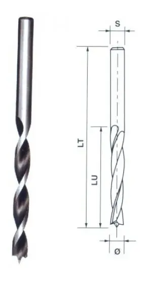 Mèche bois Ø 9 - LU 70 - LT 115 - S 9