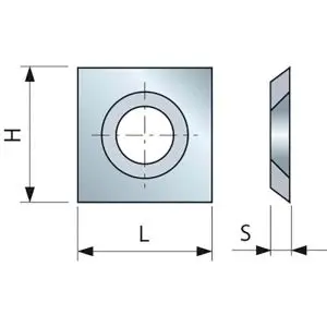 Plaquette réversible carbure qualité standard (araseurs) 14x14x2.0 mm, à la pièce