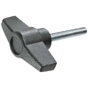 Bouton papillon diamètre 28 mm, en Nylon, à tige filetée M6 x 15 mm, en acier zingué