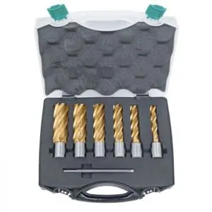 Kit de forets HSS CDL, revêtement TiN, 14 - 24 mm, profondeur de perçage 50 mm