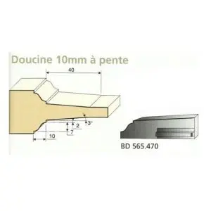 Jeu de 2 Couteaux Plates bandes DOUCINE 10mm à pente - Travail par dessous - Le ravageur BD565470