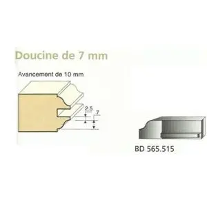 Jeu de 2 Couteaux 15mm DOUCINE 7mm - Travail par dessous - Le ravageur BD565515