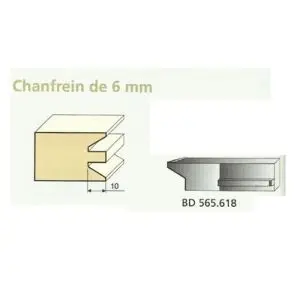 Jeu de 2 Couteaux Contre-profil CHANFREIN de 6mm - Travail par dessous - Le ravageur BD565618