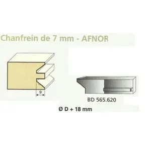 Jeu de 2 Couteaux Contre-profil CHANFREIN de 7mm - Travail par dessous - Le ravageur BD565620