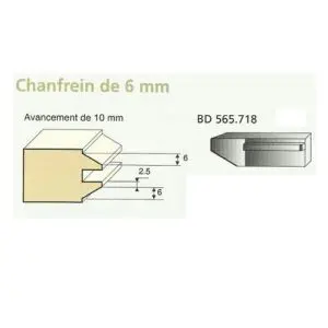 Jeu de 2 Couteaux CHANFREIN 6mm - Travail par dessus - Le ravageur BD565718