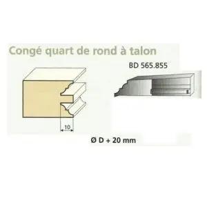 Jeu de 2 Couteaux Contre-profil 10mm CONGE 1/4 DE ROND - Travail par dessus - Le ravageur BD565855