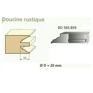 Jeu de 2 Couteaux Contre-profil DOUCINE RUSTIQUE - Travail par dessus - Le ravageur BD565859