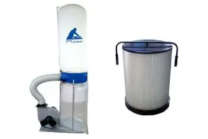 Aspirateur à copeaux Jean l'Ebéniste FM300 monophasé + 2.5 m de tuyau, Cartouche filtrante pour fines particules incluse