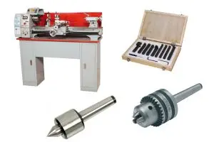 Tour à métaux Holzmann ED750FD jeu de 9 outils, pointe tournante et mandrin CM2 inclus