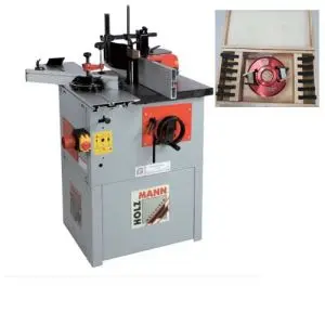 Toupie Holzmann FS160L Mono, Coffret porte outils hauteur 40 - alesage 30 + 6 jeux de fers et contre fers Holzmann inclus