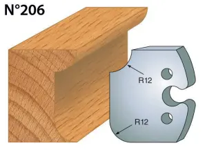 Fers de toupie hauteur 50 épaisseur 5 mm Congé 1/4 rond 12 mm