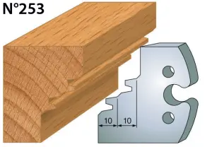 Fers de toupie hauteur 50 épaisseur 5 mm Abatage 45° double