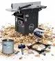 Dégauchisseuse raboteuse Holzprofi  MAKER DR250 arbre hélicoïdal kit de déplacement, rallonge de table, clé dynamométrique et glisse bois 