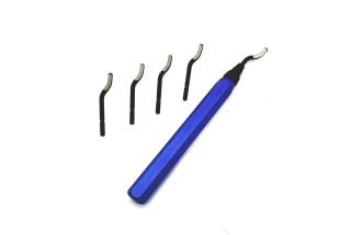 Outil D'ébavurage Manuel, 1 Manche en Métal + 5 Lames D'ébavurage Rotatives en Métal à 360°