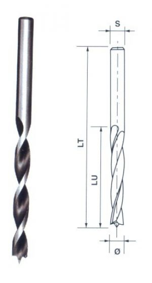 Mèche bois Ø 6 - LU 50 - LT 90 - S 6