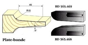Profils série 565 - Congé de 15 mm à pente (la paire)