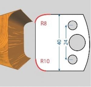 Fers de toupie hauteur 40 épaisseur 4 mm Double congé 8 et 10