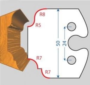 Contre/Fers ht. 50 x 5 m/m - Multi-moulure (la paire)