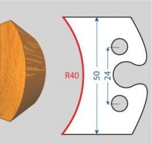 Contre/fers ht. 50 x 5 m/m - Rayon de 40 mm (la paire)