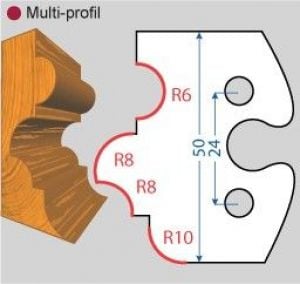 contre/fers ht. 50 x 5 m/m - Multi-profil (la paire)