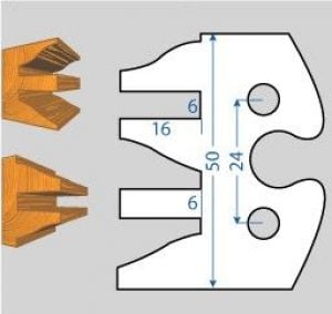 Contre/Fers ht. 50 x 5 m/m - Profil et c/profil (la paire)