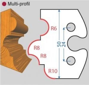 Fers de toupie hauteur 50 épaisseur 5 mm Multi-profil