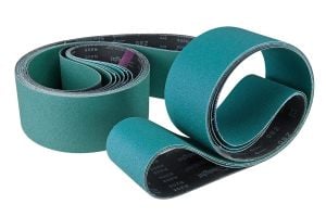 Bandes abrasives en tissu pour KRPS 100 x 2000 Duo - acier inoxydable, 2000 x 100 mm - grain 100 (10 pièces)