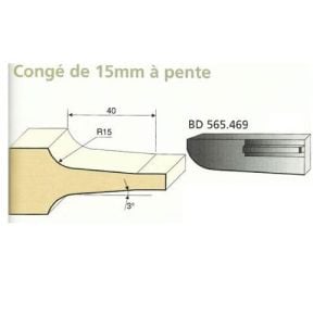 Jeu de 2 Couteaux Plates bandes CONGE 15mm - Travail par dessus - Le ravageur BD565469