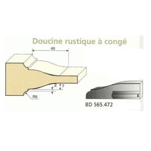 Jeu de 2 Couteaux Plates bandes DOUCINE RUSTIQUE CONGE - Travail par dessous - Le ravageur BD565472