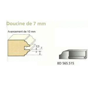Jeu de 2 Couteaux 15mm DOUCINE 7mm - Travail par dessous - Le ravageur BD565515