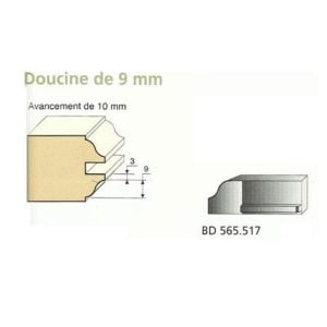 Jeu de 2 Couteaux DOUCINE 9mm - Travail par dessous - Le ravageur BD565517
