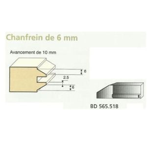 Jeu de 2 Couteaux CHANFREIN 6mm - Travail par dessous - Le ravageur BD565518