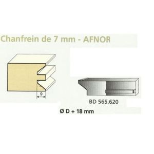 Jeu de 2 Couteaux Contre-profil CHANFREIN de 7mm - Travail par dessous - Le ravageur BD565620
