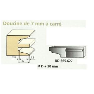 Jeu de 2 Couteaux Contre-profil DOUCINE 7mm carré - Travail par dessous - Le ravageur BD565627