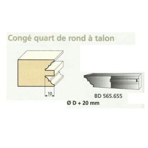 Jeu de 2 Couteaux Contre-profil 10mm CONGE 1/4 DE ROND - Travail par dessous - Le ravageur BD565655