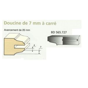 Jeu de 2 Couteaux 20mm DOUCINE 7mm - Travail par dessus - Le ravageur BD565727