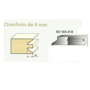 Jeu de 2 Couteaux Contre-profil CHANFREIN de 6mm - Travail par dessus - Le ravageur BD565818