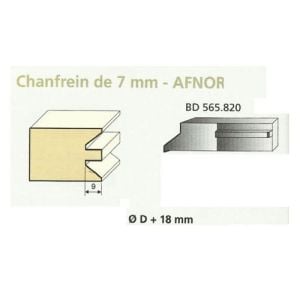 Jeu de 2 Couteaux Contre-profil CHANFREIN de 7mm - Travail par dessus - Le ravageur BD565820