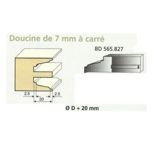 Jeu de 2 Couteaux Contre-profil DOUCINE 7mm carré - Travail par dessus - Le ravageur BD565827