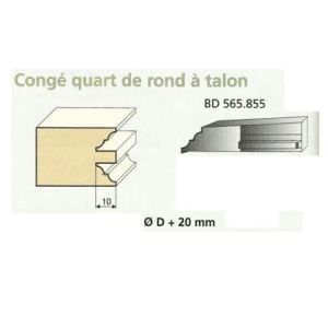 Jeu de 2 Couteaux Contre-profil 10mm CONGE 1/4 DE ROND - Travail par dessus - Le ravageur BD565855