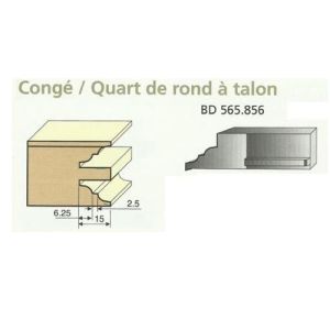Jeu de 2 Couteaux Contre-profil 15mm CONGE 1/4 DE ROND - Travail par dessus - Le ravageur BD565856