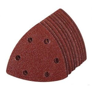 Lot de 10 feuilles abrasives triangulaires auto-agrippantes 90 mm Grain 240