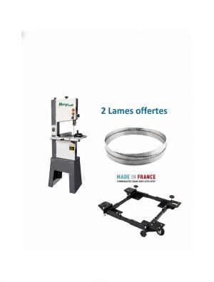 Scie à ruban Holzprofi HBS350 mono kit de déplacement inclus, 2 lames offertes largeur 6/15 mm