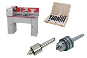 Tour à métaux Holzmann ED750FDQ jeu de 9 outils, pointe tournante et mandrin CM2 inclus 