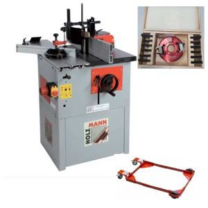 Toupie Holzmann FS160L Mono kit de déplacement, Coffret porte outils hauteur 40 - alesage 30 + 6 jeux de fers et contre fers Holzmann inclus 