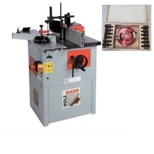 Toupie Holzmann FS160L Mono, Coffret porte outils hauteur 40 - alesage 30 + 6 jeux de fers et contre fers Holzmann inclus