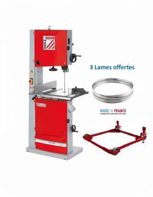 Scie à ruban Holzmann HBS470 Profi Tri kit de déplacement inclus, 3 lames offertes largeur 10/20/25 mm 